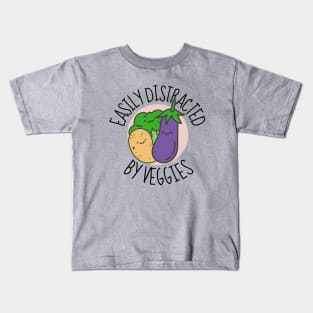 Easily Distracted By Veggies Funny Kids T-Shirt